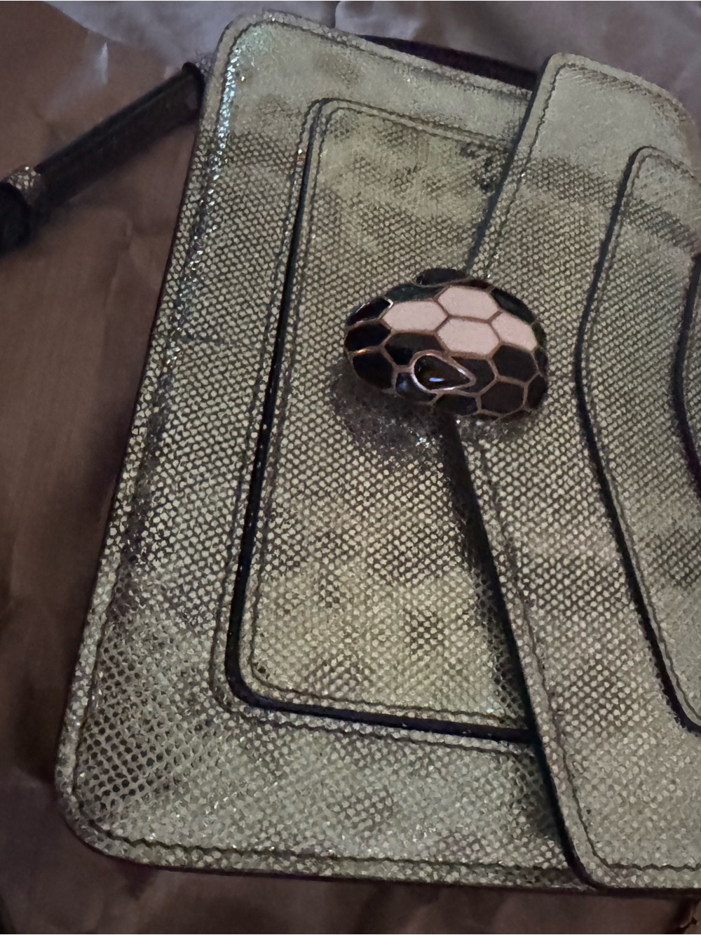Bulgari Green Snake-Head Crossbody Bag - Picture 3 of 5